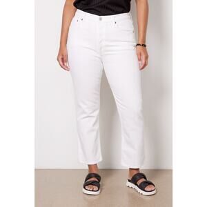 Agolde Riley High Rise Straight Leg Cropped Jeans Stretch Denim White Size 32